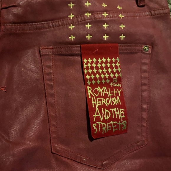 Ksubi Waxed Red Pants Sz 38 - Picture 3 of 7